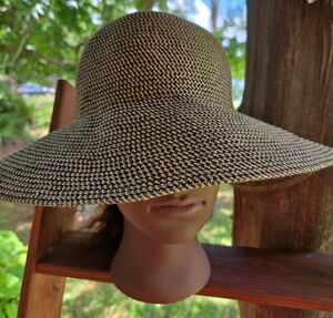Betmar Black And Tan Classic Woven Floppy Hat